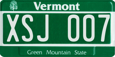 VT license plate XSJ007