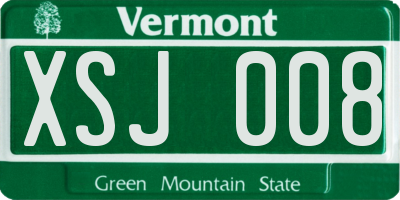 VT license plate XSJ008