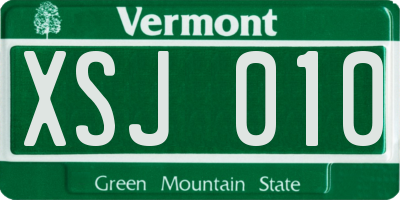 VT license plate XSJ010