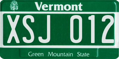 VT license plate XSJ012