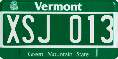 VT license plate XSJ013