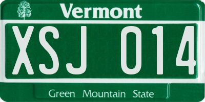 VT license plate XSJ014