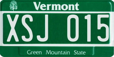 VT license plate XSJ015