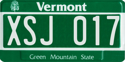 VT license plate XSJ017