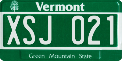 VT license plate XSJ021