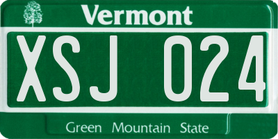 VT license plate XSJ024