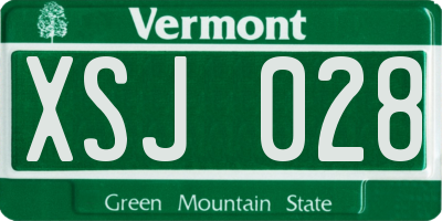 VT license plate XSJ028