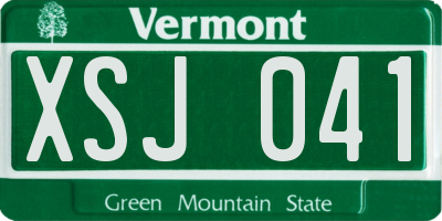 VT license plate XSJ041