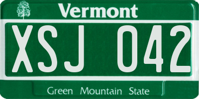 VT license plate XSJ042