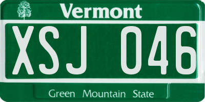 VT license plate XSJ046