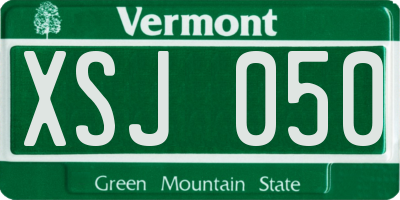 VT license plate XSJ050