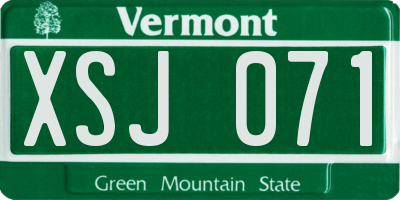 VT license plate XSJ071