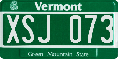 VT license plate XSJ073