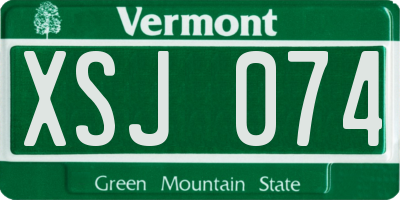 VT license plate XSJ074