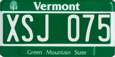 VT license plate XSJ075