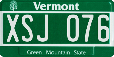 VT license plate XSJ076