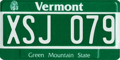 VT license plate XSJ079