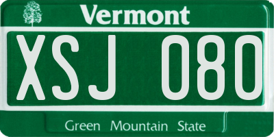 VT license plate XSJ080