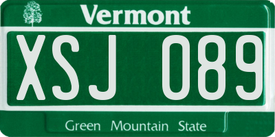 VT license plate XSJ089