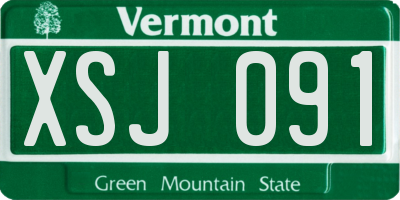 VT license plate XSJ091