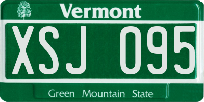 VT license plate XSJ095