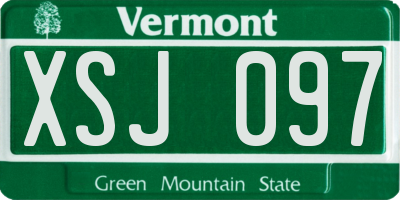 VT license plate XSJ097