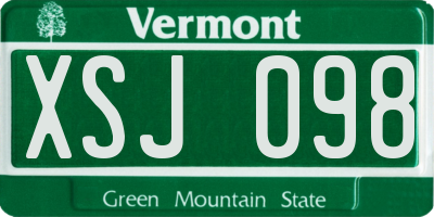 VT license plate XSJ098