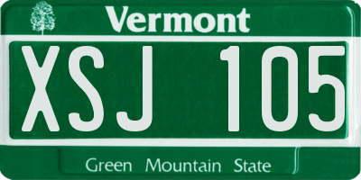 VT license plate XSJ105