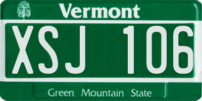 VT license plate XSJ106