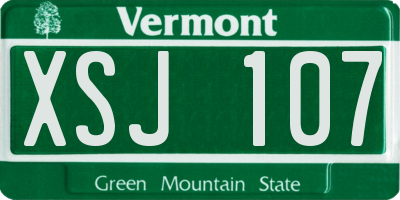 VT license plate XSJ107