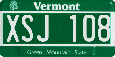 VT license plate XSJ108