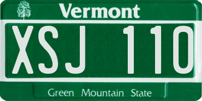 VT license plate XSJ110