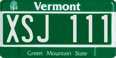 VT license plate XSJ111