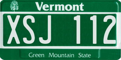 VT license plate XSJ112