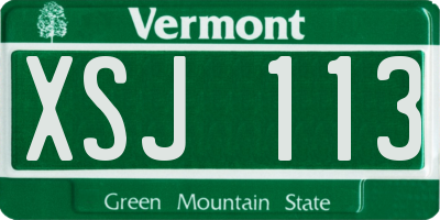 VT license plate XSJ113