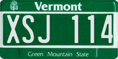 VT license plate XSJ114