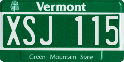 VT license plate XSJ115