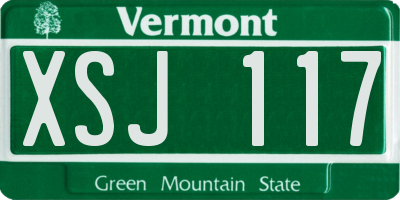 VT license plate XSJ117