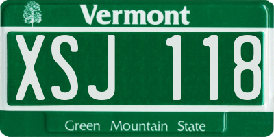 VT license plate XSJ118