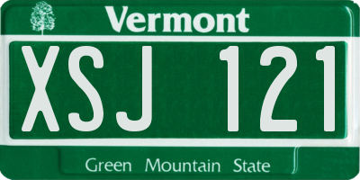 VT license plate XSJ121