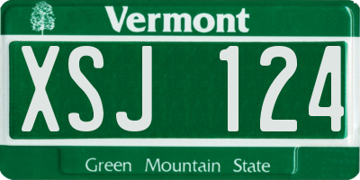 VT license plate XSJ124