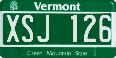 VT license plate XSJ126