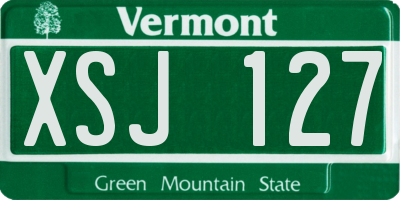 VT license plate XSJ127