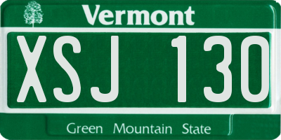 VT license plate XSJ130