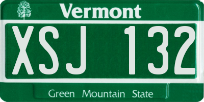 VT license plate XSJ132