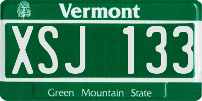 VT license plate XSJ133
