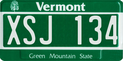 VT license plate XSJ134