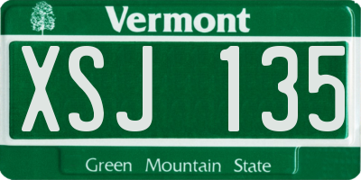 VT license plate XSJ135