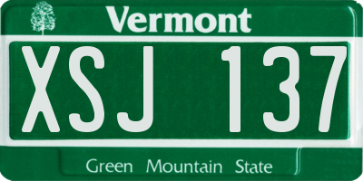 VT license plate XSJ137
