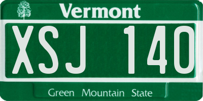 VT license plate XSJ140